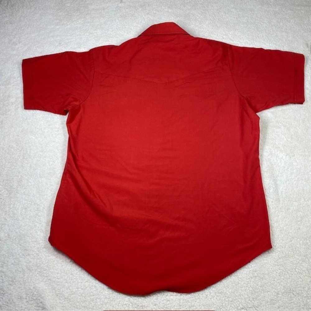 Sheplers Mens Red Short Sleeve Western Snap Button Shirt Size 16 1/2 - Picture 2 of 10